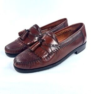 Brassboot Leather Kiltie Tassel Loafers Brown Mens 8.5 Dress Shoes Professional